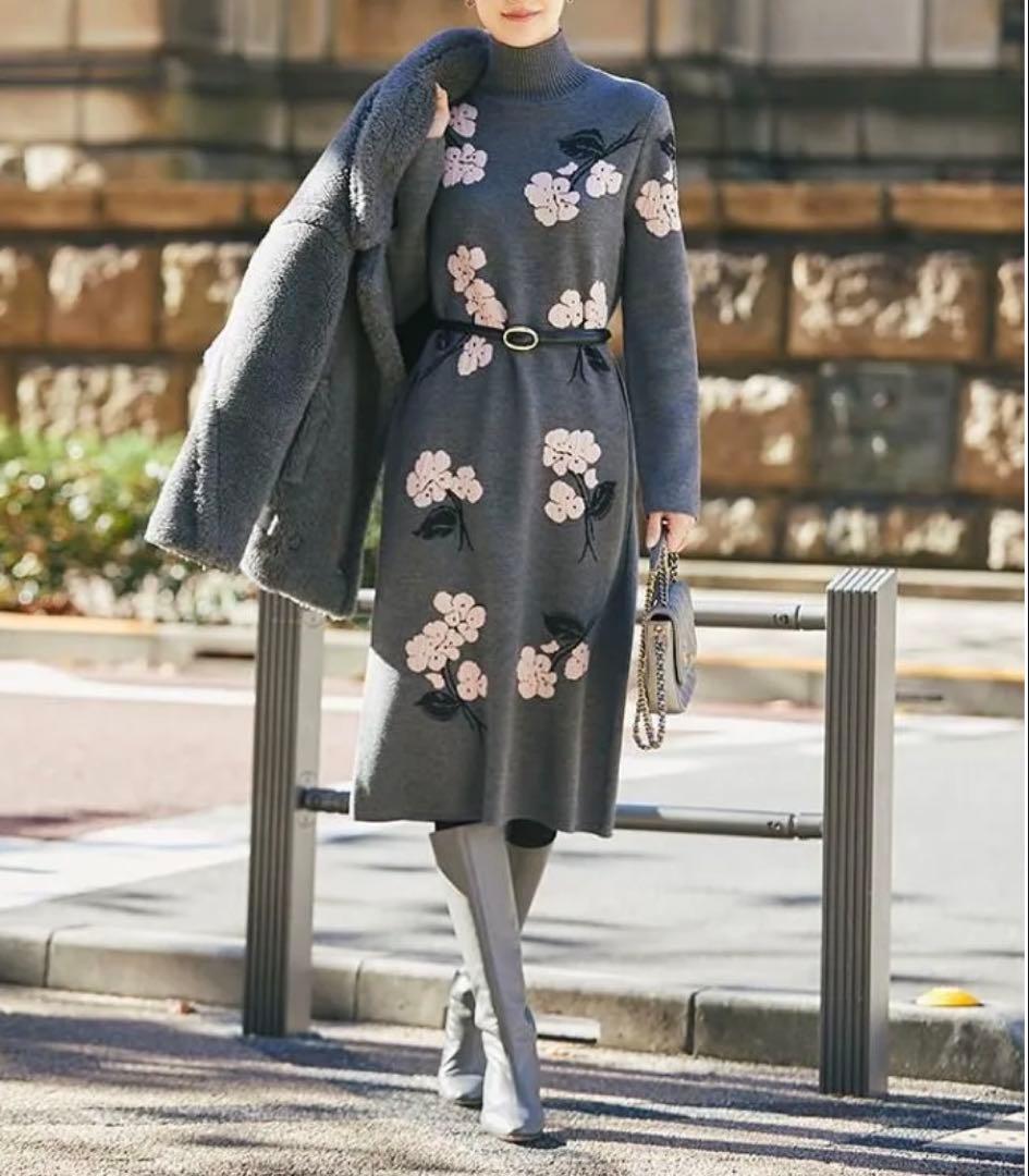 【新品未使用】SEVENTEN フクレジャガードニットワンピース