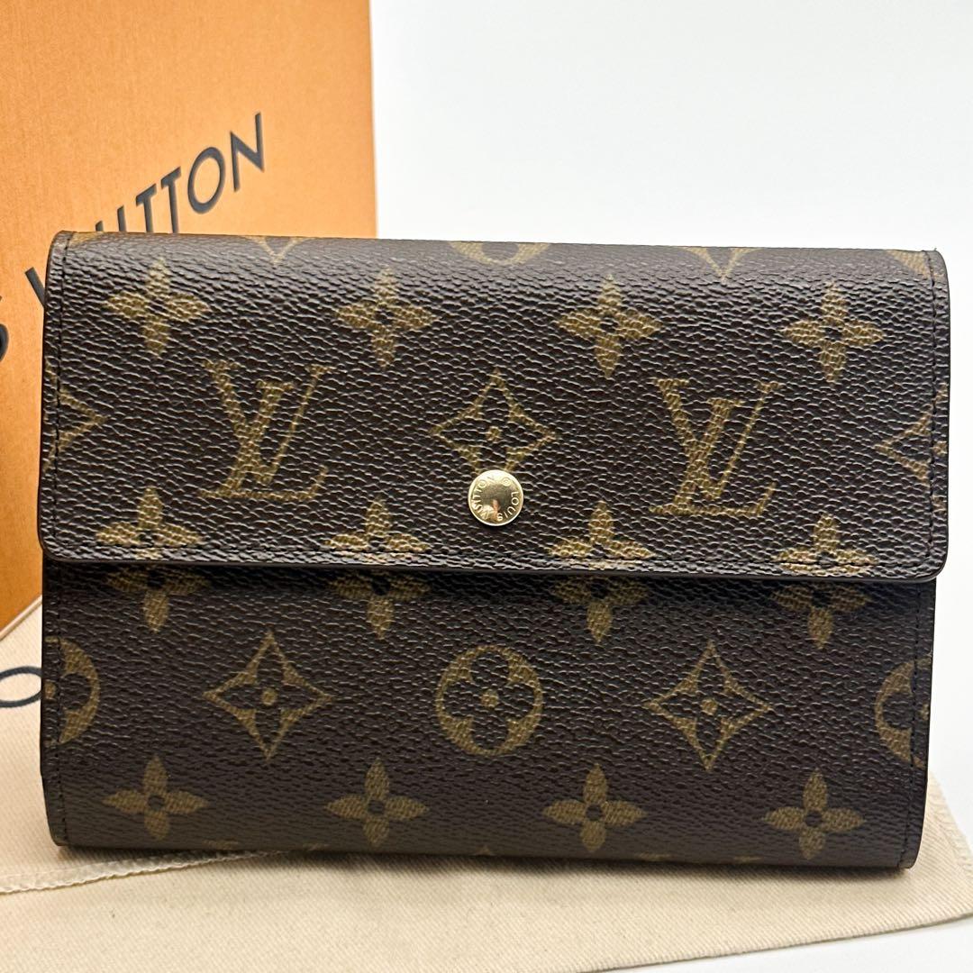 ルイヴィトン ポルトトレゾール エテュイ パピエ 三つ折り モノグラム 長財布