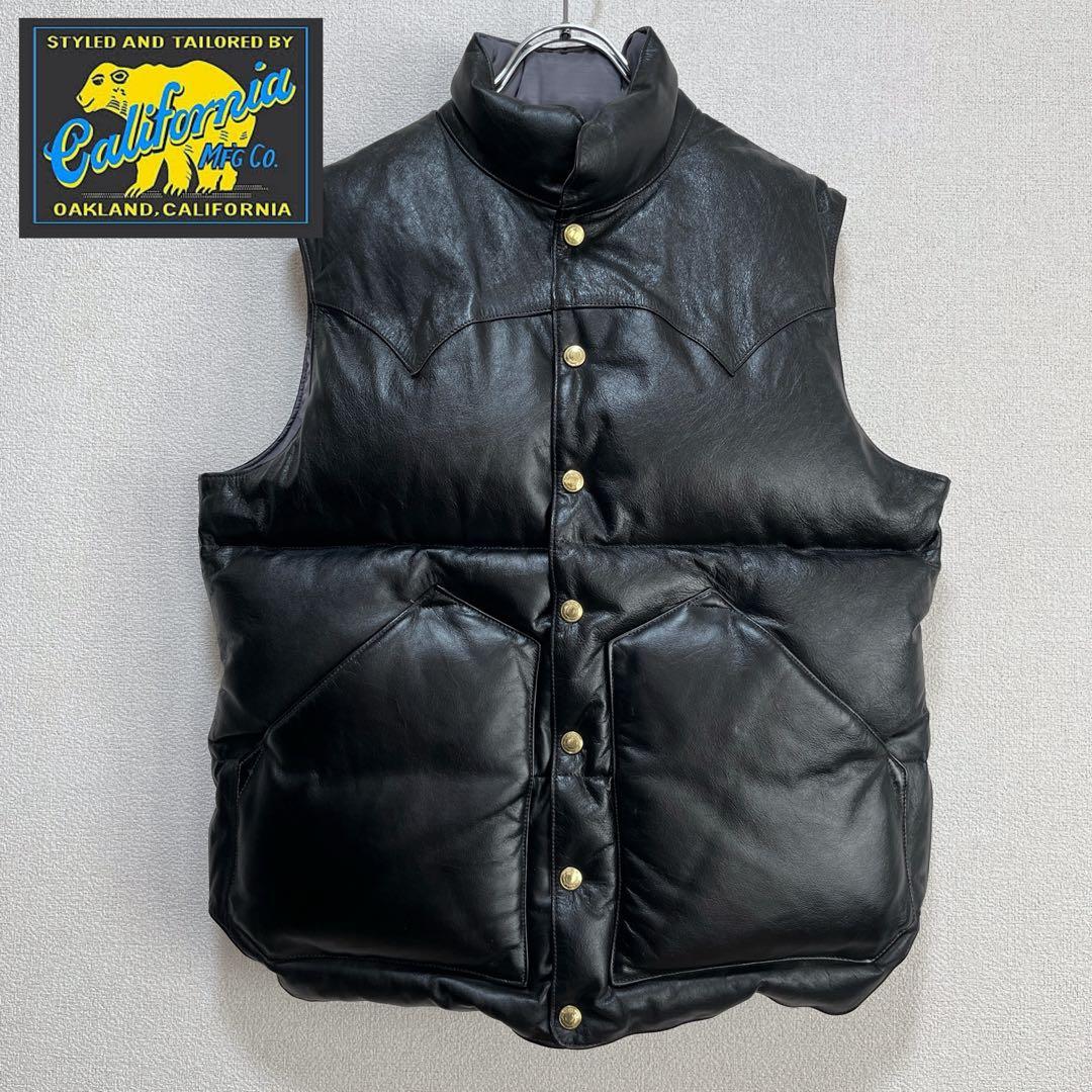 【未使用品】RAINBOW COUNTRY フルレザー ダウンベスト M