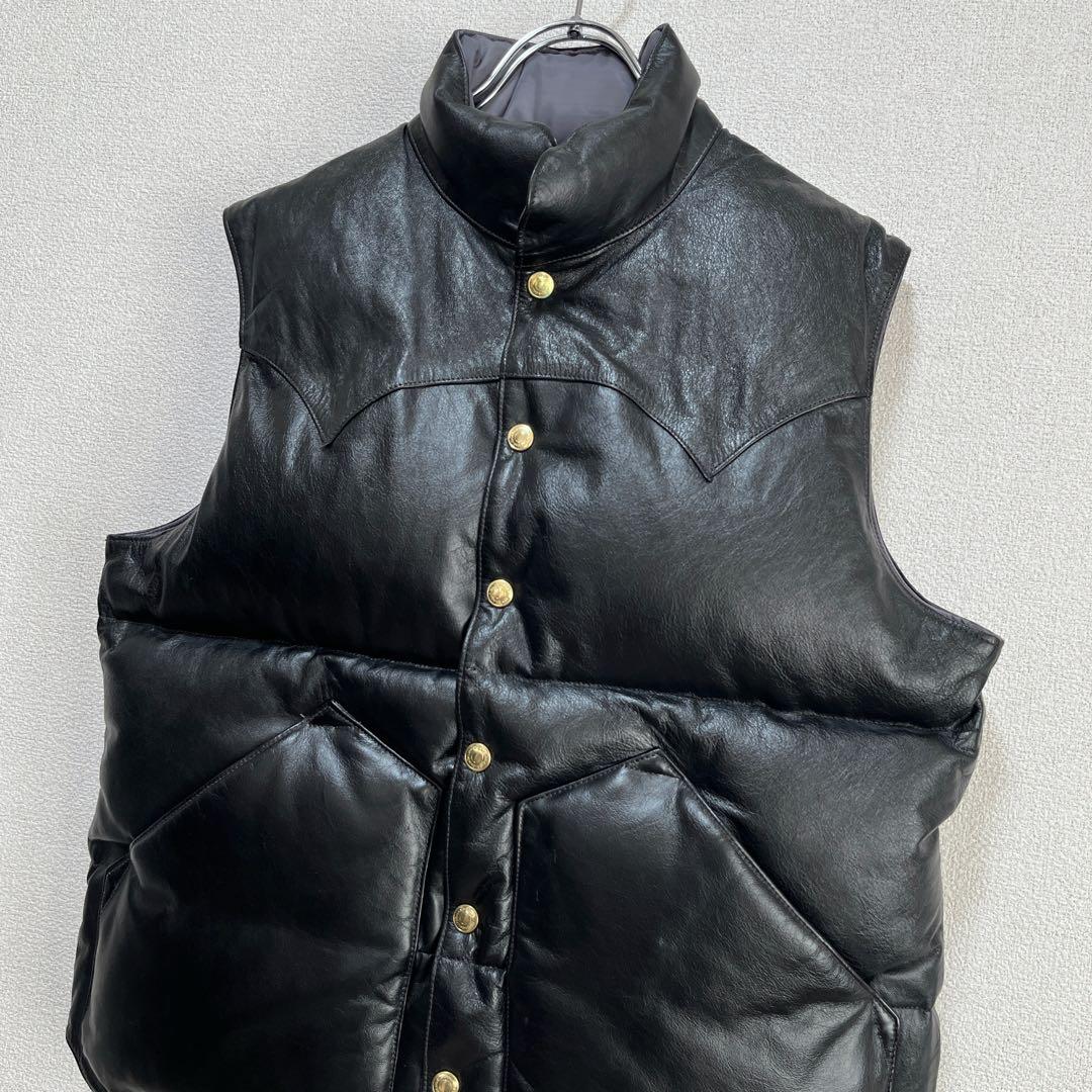 【未使用品】RAINBOW COUNTRY フルレザー ダウンベスト M