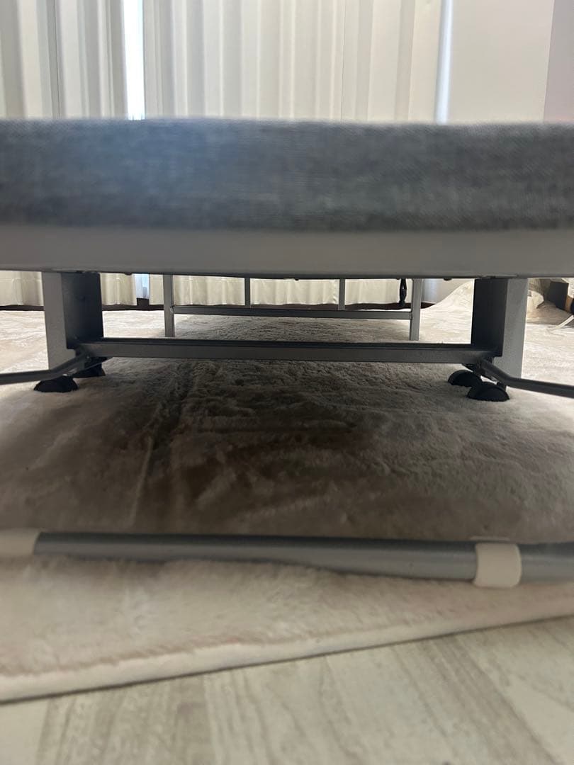 グレー 折りたたみベッド キャスター付き