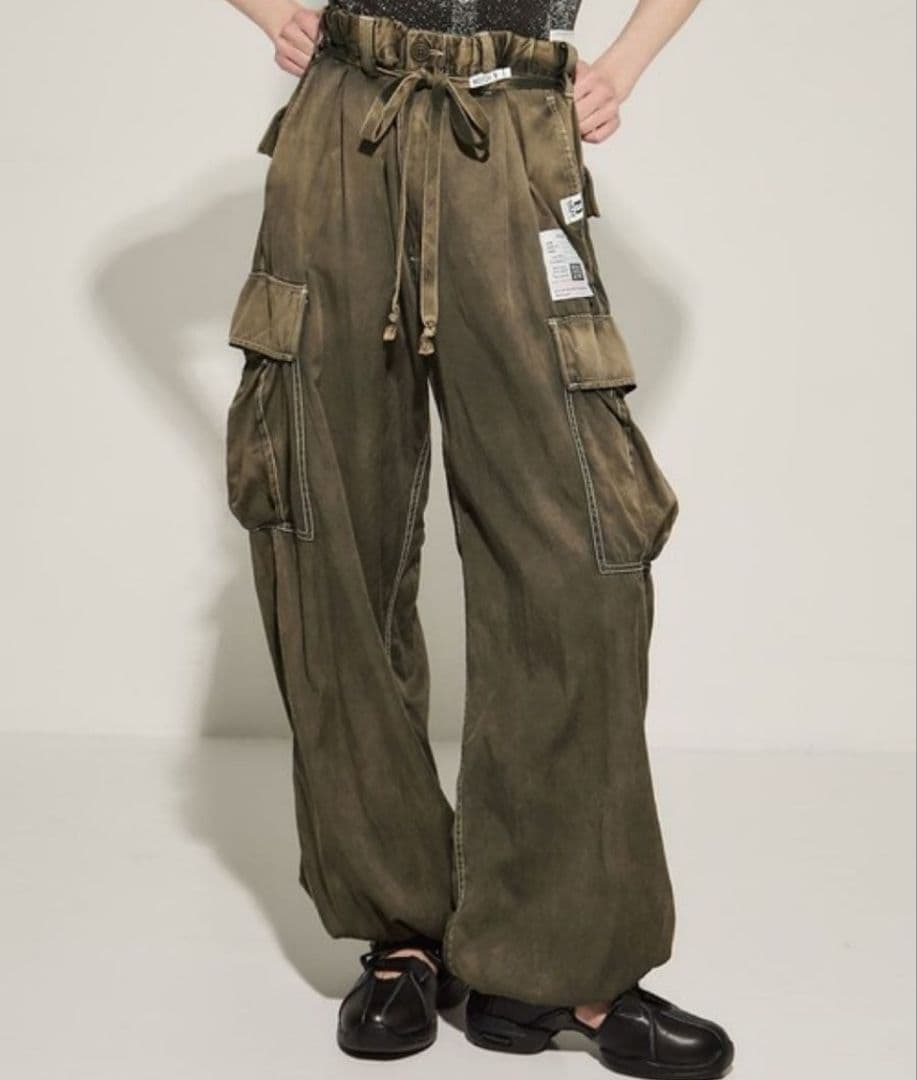 Maison MIHARA YASUHIRO サテン カーゴ パンツ カーキ