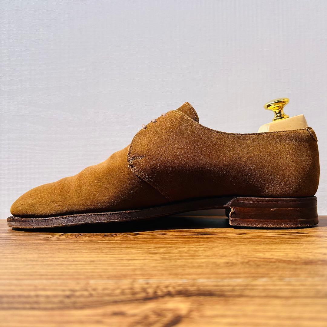 CROCKET&JONES プレーントゥ UK8 ブラウン 外羽根 スエード