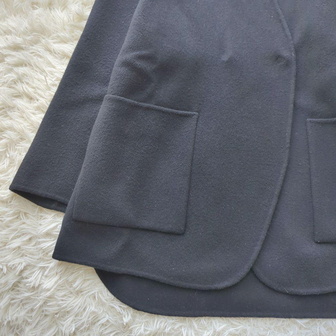 ビアズリー　ショートリバーコート　美品　ノーカラーコート　ウール　完売　アウター