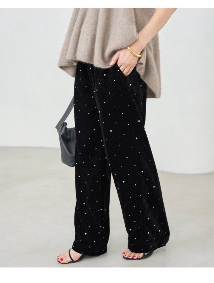 イエナ　クチュールドアダム Glitter PT ベロアイージーパンツ