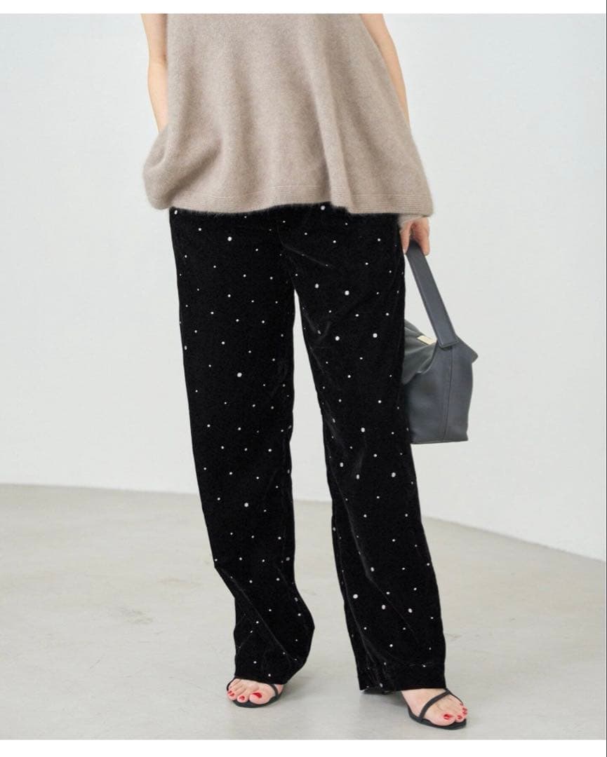 イエナ　クチュールドアダム Glitter PT ベロアイージーパンツ