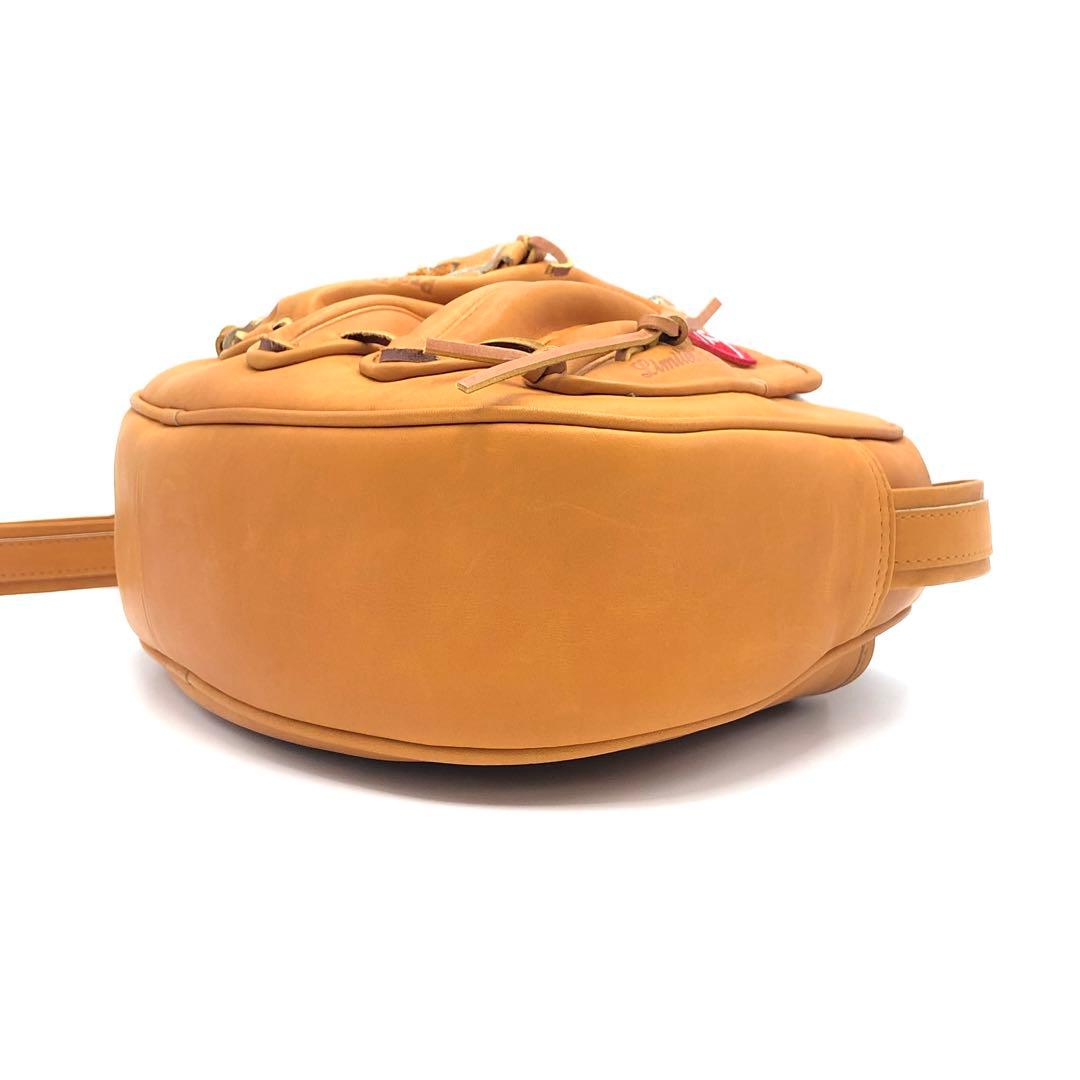 TRION グローブデザイン ショルダーバッグ レザー 本革 キャメル