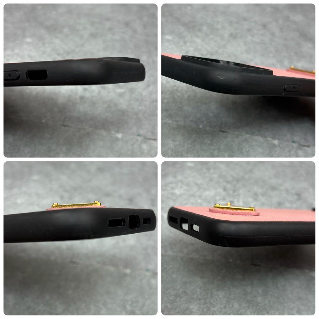 未使用級 プラダ iPhone14PRO MAX スマホカバー 三角ロゴ ピンク