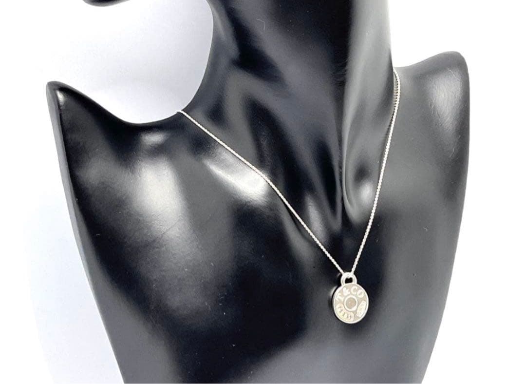 c778 美品　ティファニー　ラウンド　タグ　サークル　ネックレス　925