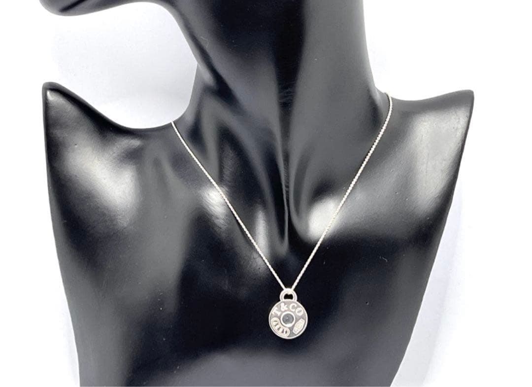 c778 美品　ティファニー　ラウンド　タグ　サークル　ネックレス　925