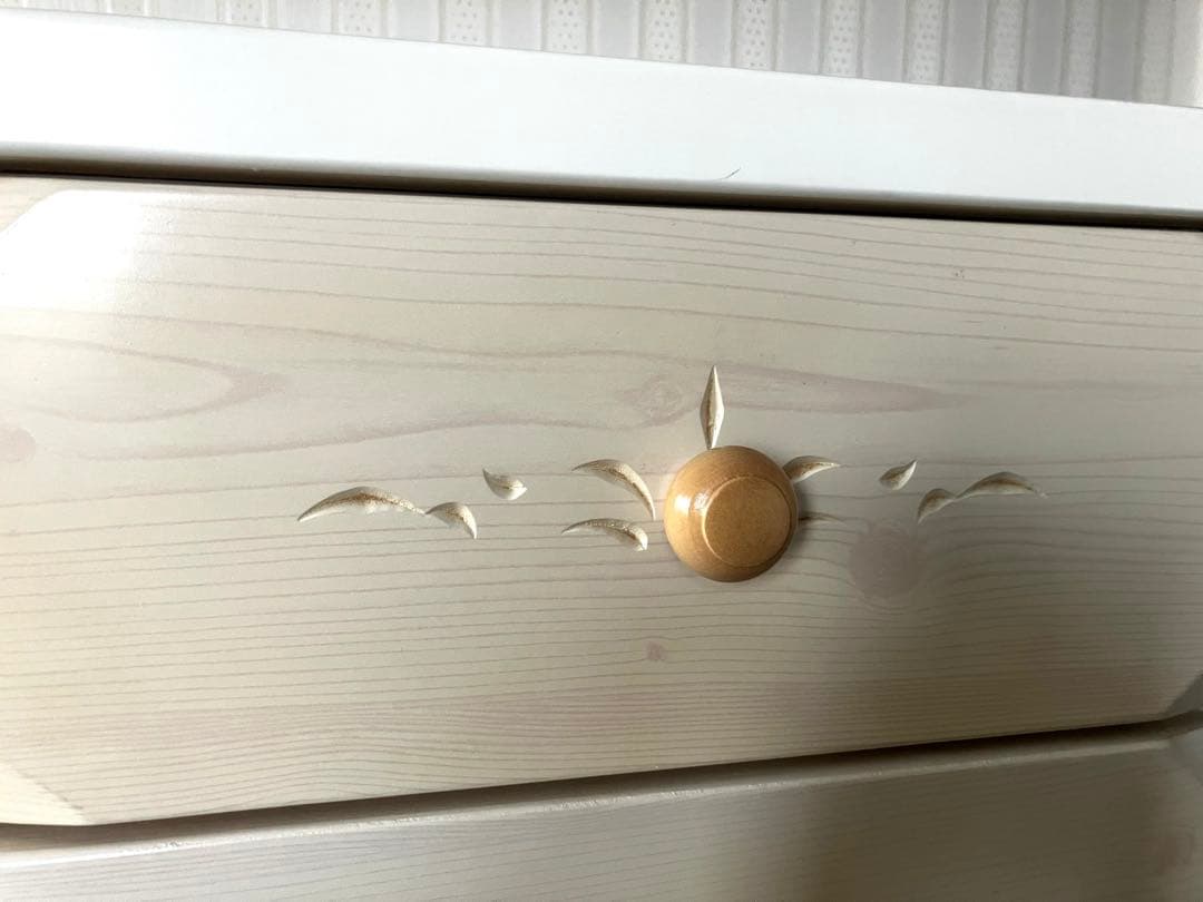 【送料込み】ニトリ　ハイチェスト 引き出し6段　ホワイト　レール付き