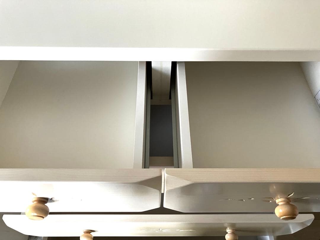 【送料込み】ニトリ　ハイチェスト 引き出し6段　ホワイト　レール付き