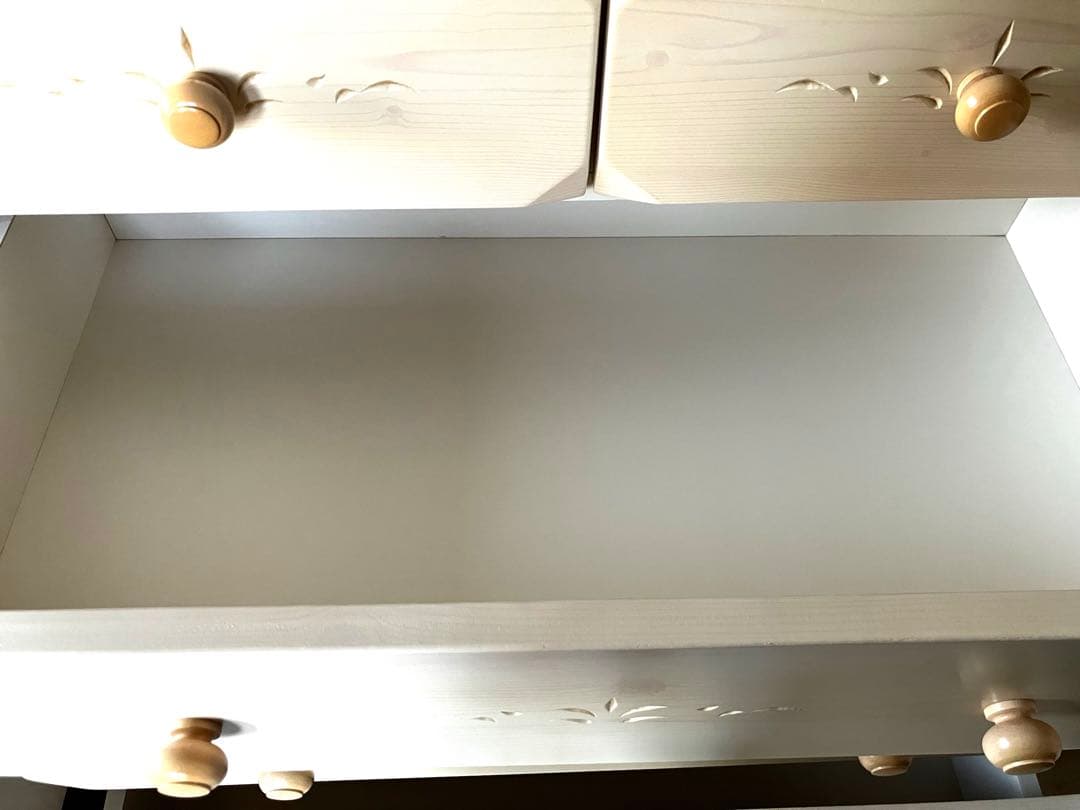 【送料込み】ニトリ　ハイチェスト 引き出し6段　ホワイト　レール付き