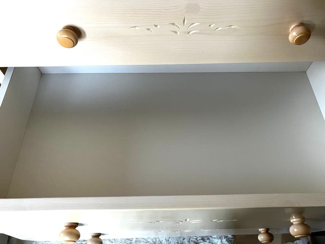 【送料込み】ニトリ　ハイチェスト 引き出し6段　ホワイト　レール付き