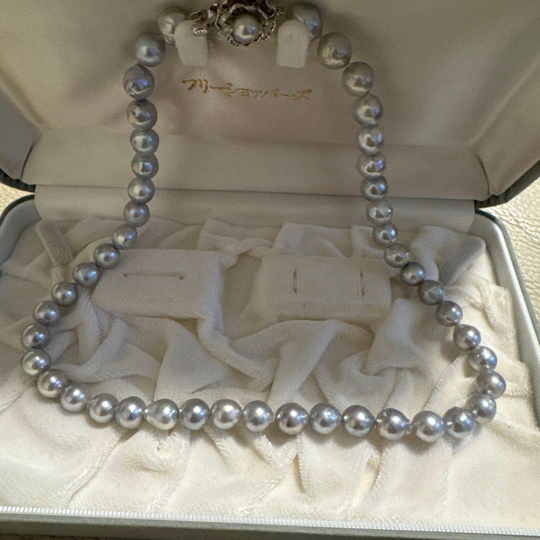 アコヤパール　ネックレス　8-8.5mm シルバーブルー系　本真珠