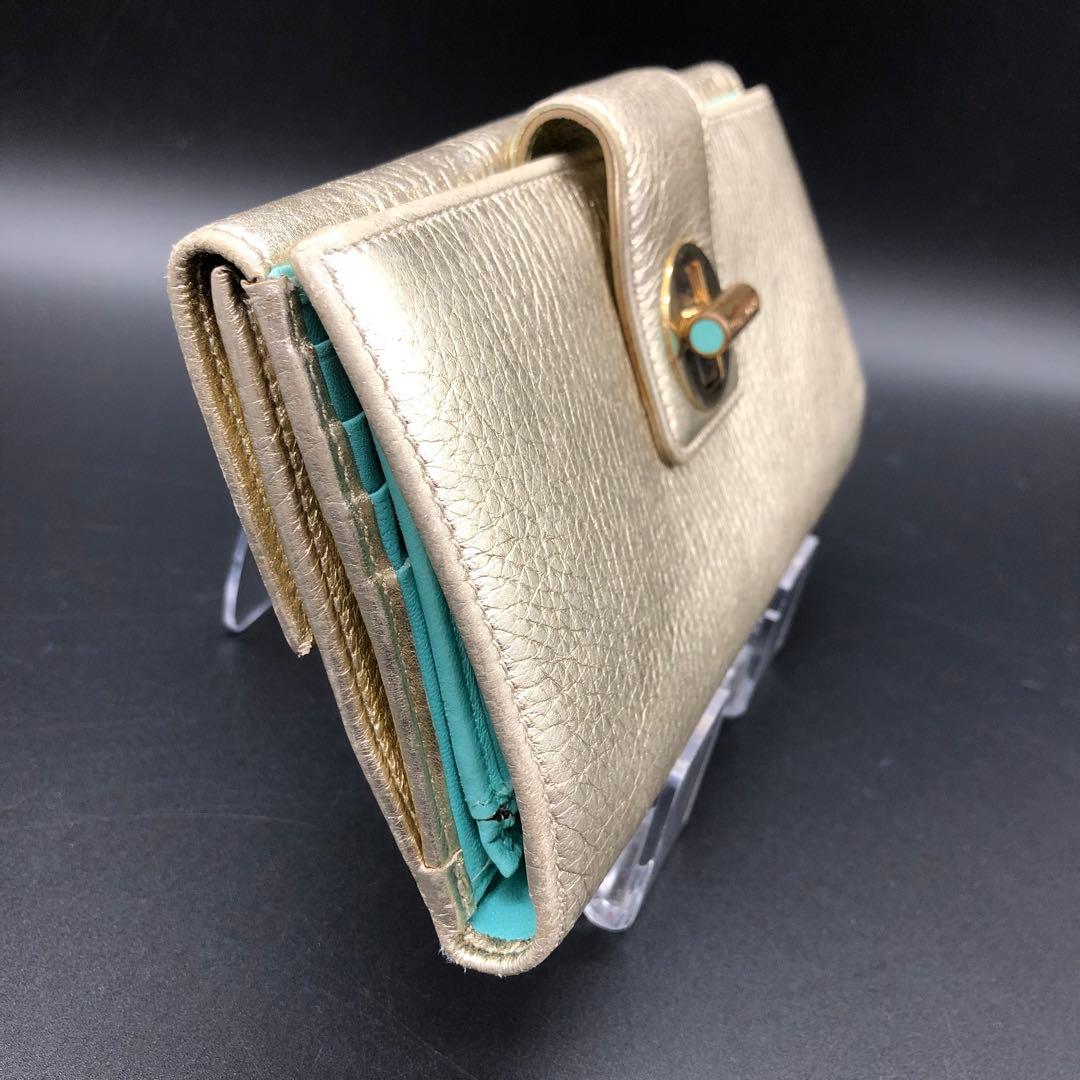 TIFFANY&Co. ティファニー 長財布 二つ折り レザー ゴールド