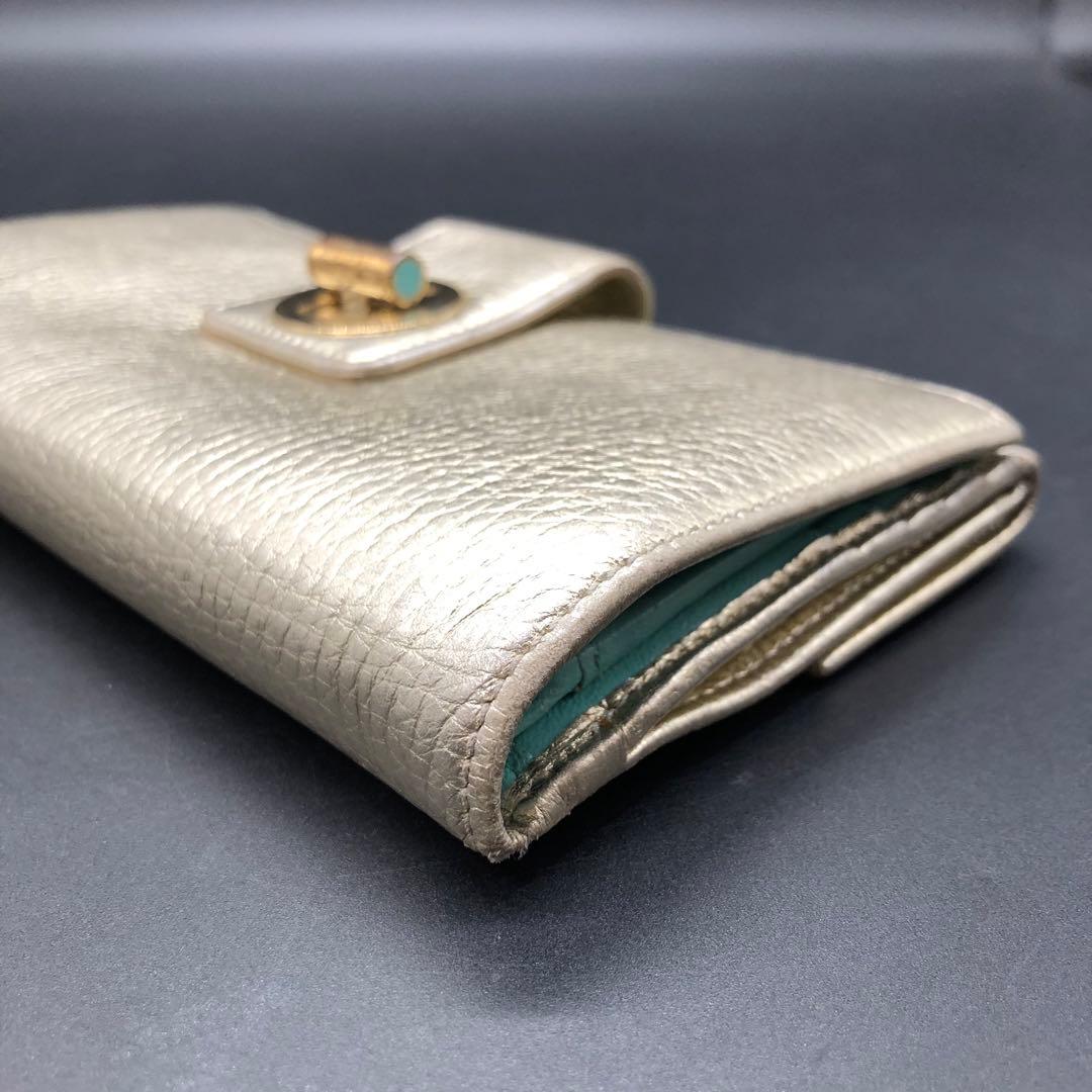 TIFFANY&Co. ティファニー 長財布 二つ折り レザー ゴールド