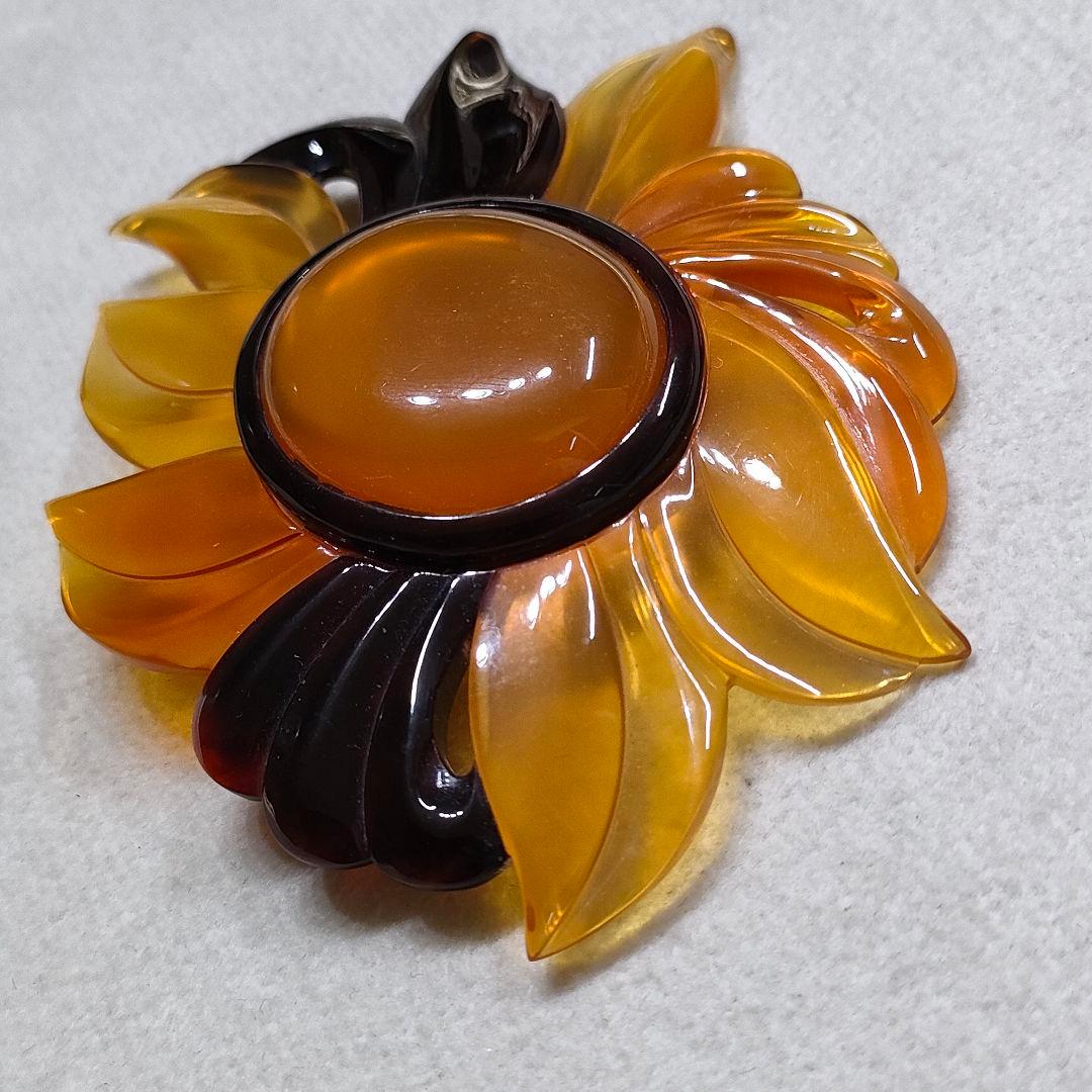 CR34　本べっ甲鼈甲　ブローチ　本物です