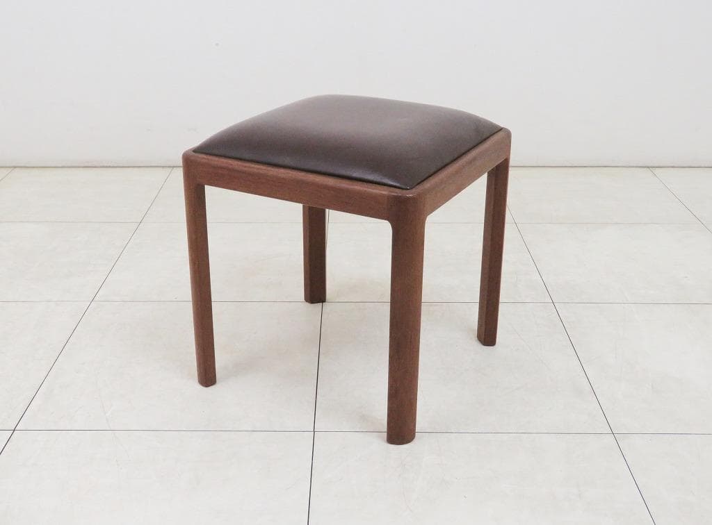 がっちゃん様 青林製作所 ヴィンテージ チーク無垢材×本革 ブラウン スツール②