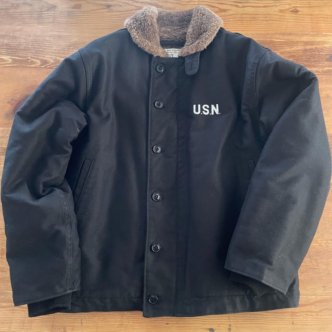 ヒューストン N-1デッキジャケット ブラック SIZE36 美品