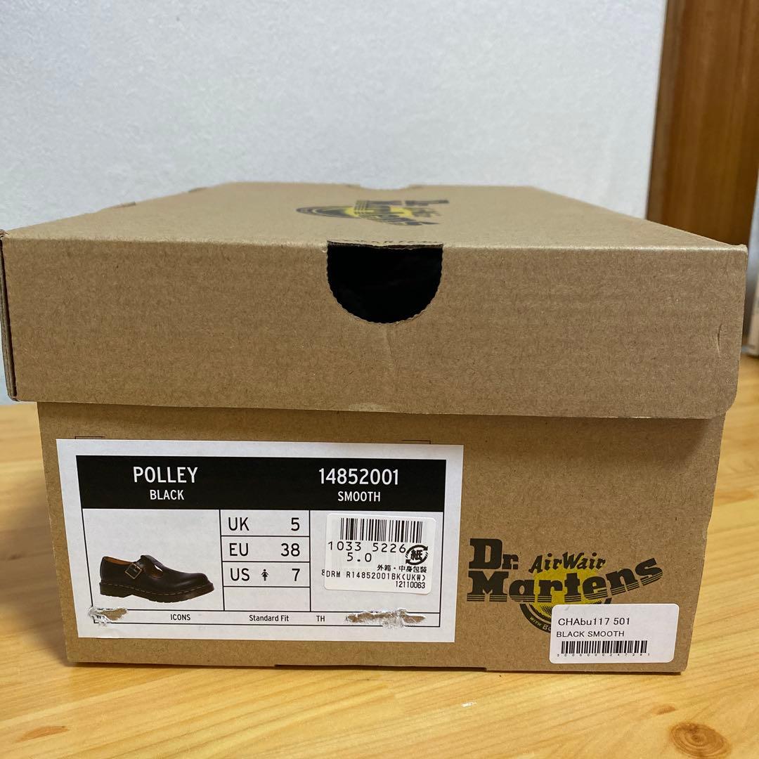 【Dr.Martens】 POLLEY Tバーシューズ ブラック 24㎝