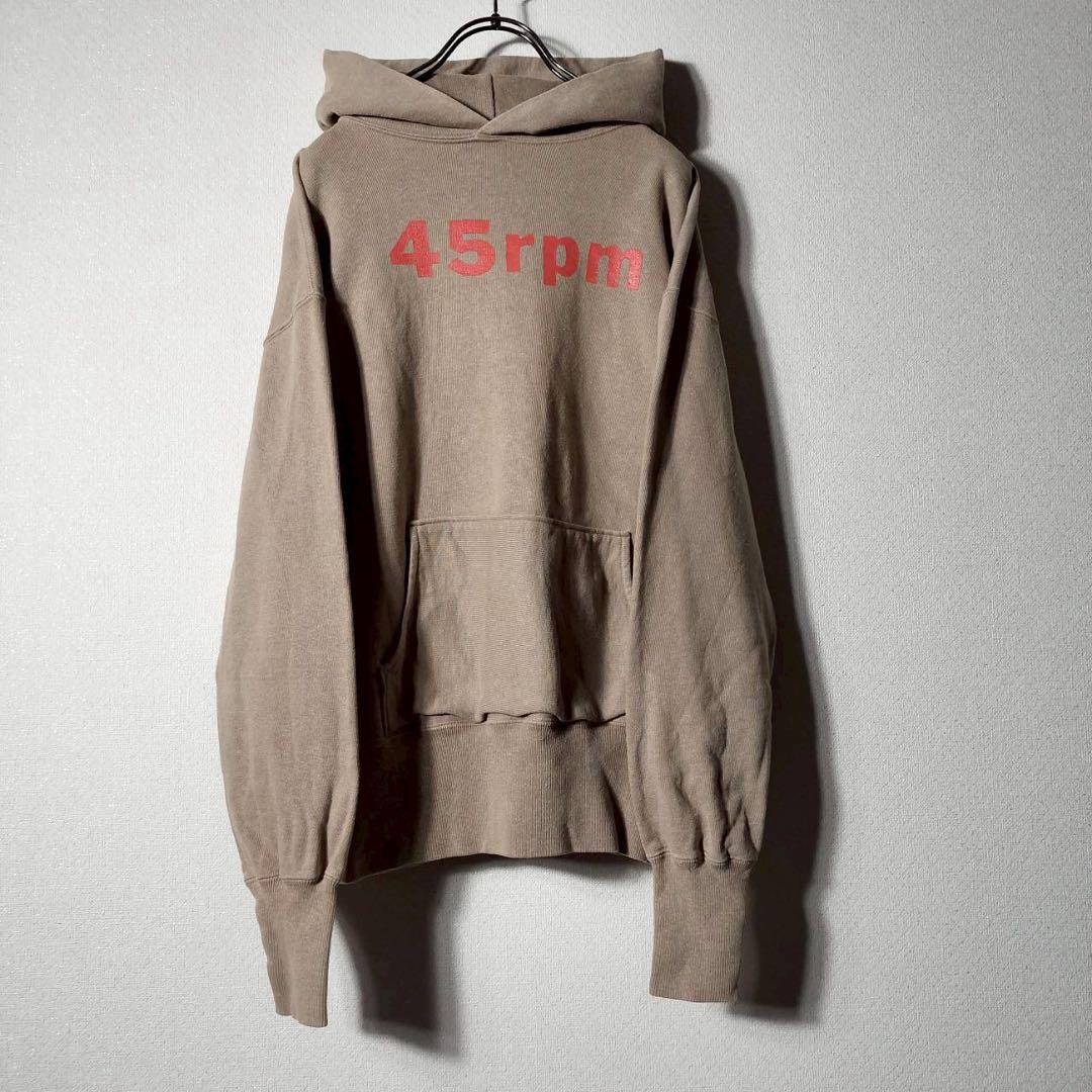 45RPM フーディ フロントロゴパーカー プルオーバー コットン麺