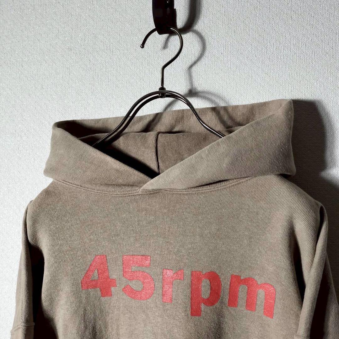 45RPM フーディ フロントロゴパーカー プルオーバー コットン麺