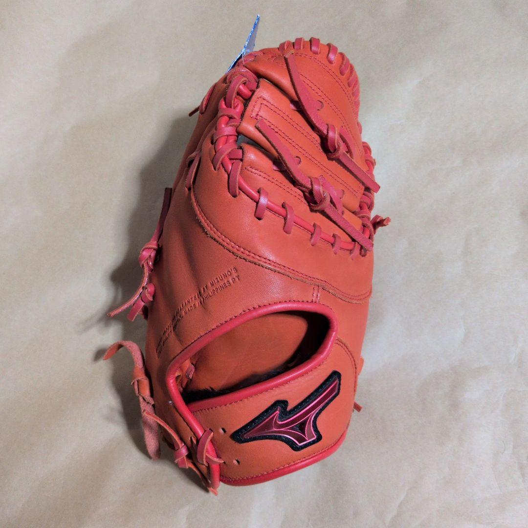 ミズノ:野球:ファーストミッ: 軟式用: :右投げ:大人用:オレンジ
