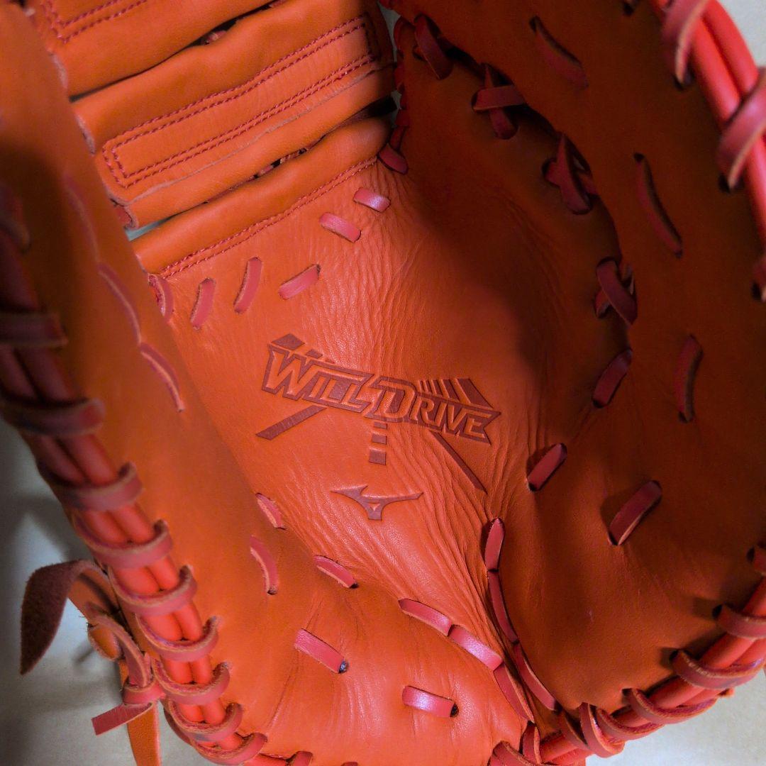 ミズノ:野球:ファーストミッ: 軟式用: :右投げ:大人用:オレンジ