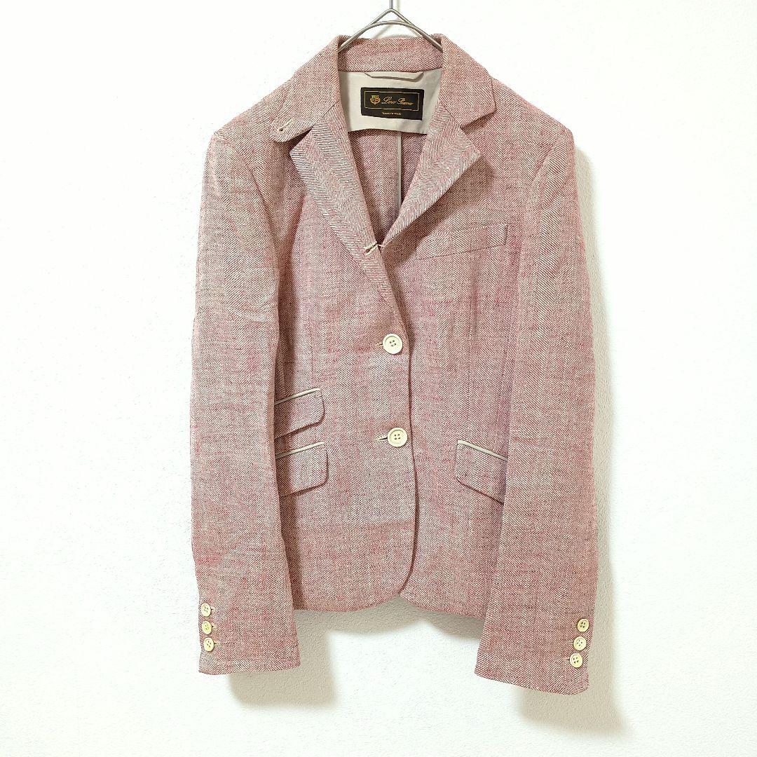 ロロピアーナ　ピンク テーラードジャケット 3つボタン　センターベント　ポケット