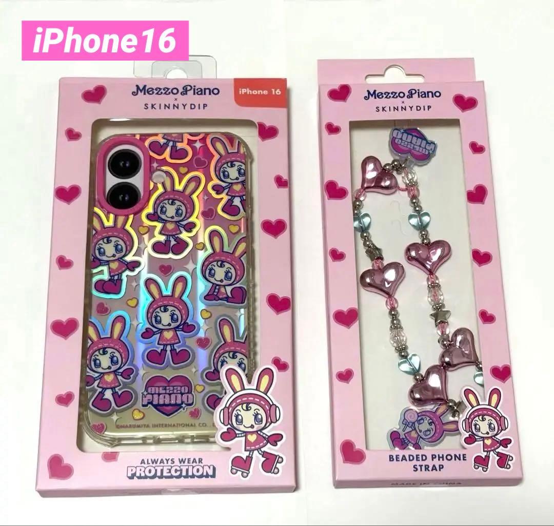 ナルミヤ　メゾピアノ　スキニーディップ　iPhone16ケース　ストラップ