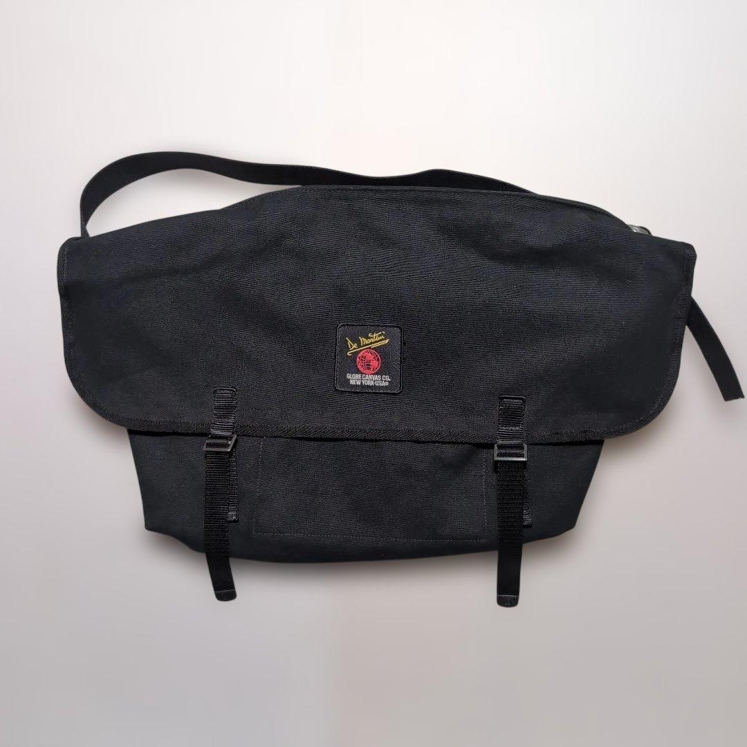 De Martini 3602 ブラック キャンバスメッセンジャーバッグ