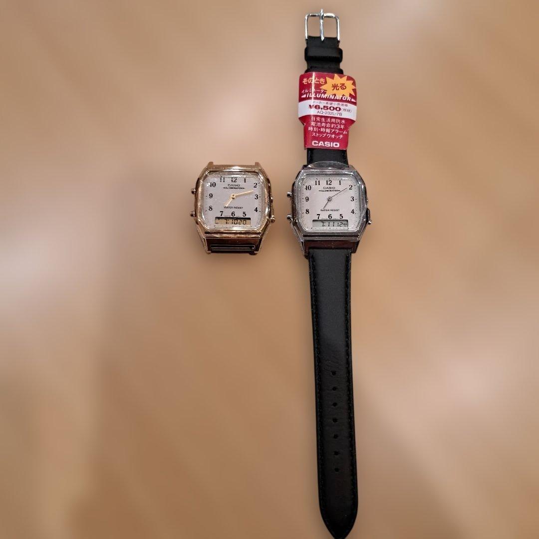 激レア　カシオ　イルミネーター　AQ-232L-7B ヴィンテージ　金銀セット