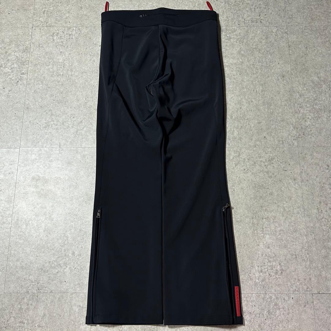 PRADA sport ジップ フレアナイロンパンツ 黒 48 ストレッチ