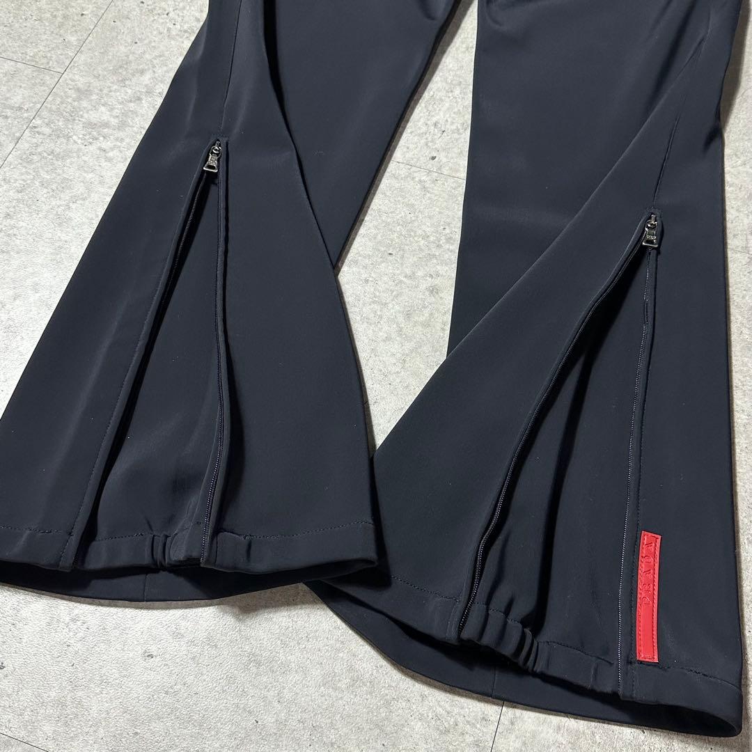 PRADA sport ジップ フレアナイロンパンツ 黒 48 ストレッチ