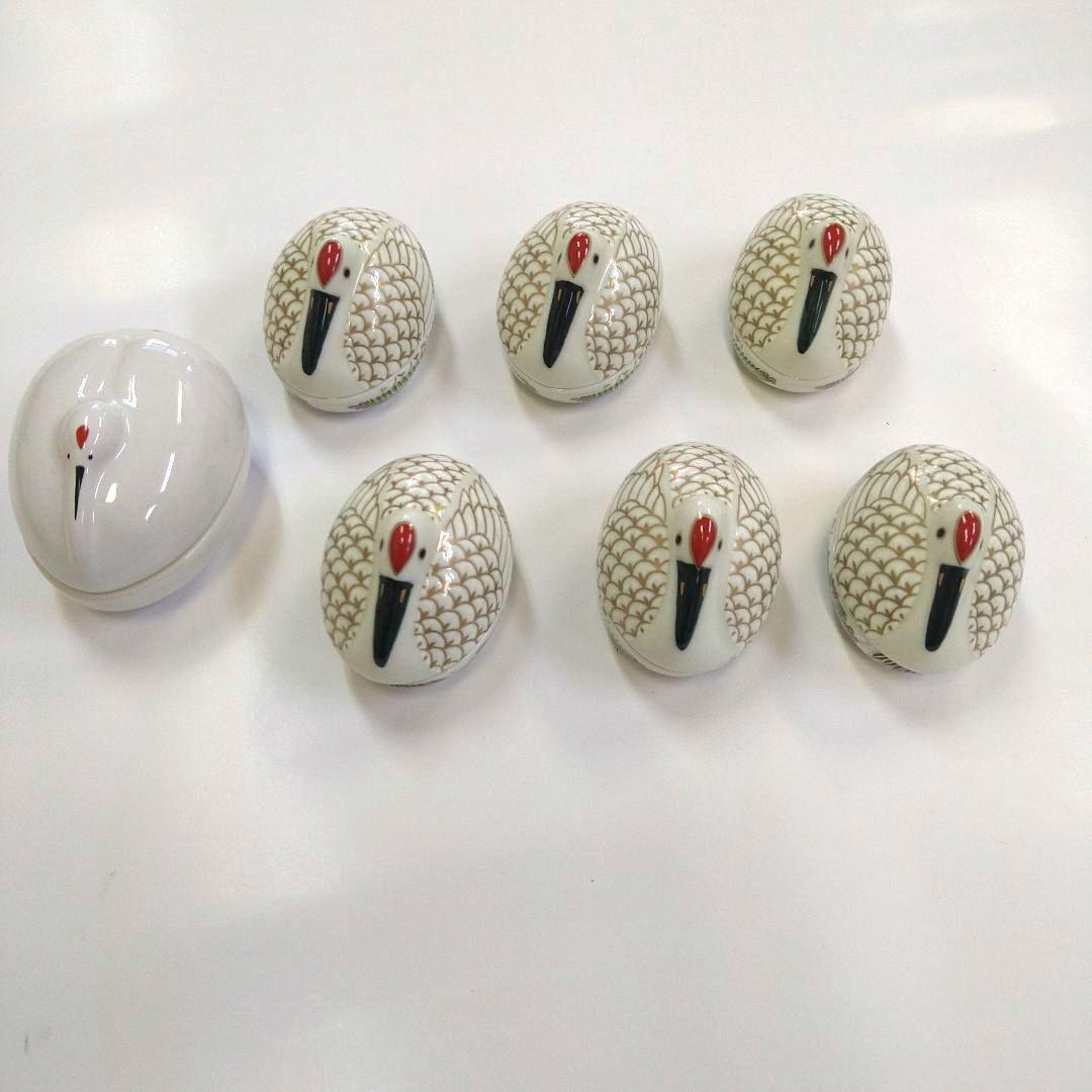 有田焼　錦　巣篭もり鶴　珍味入れ６個セット