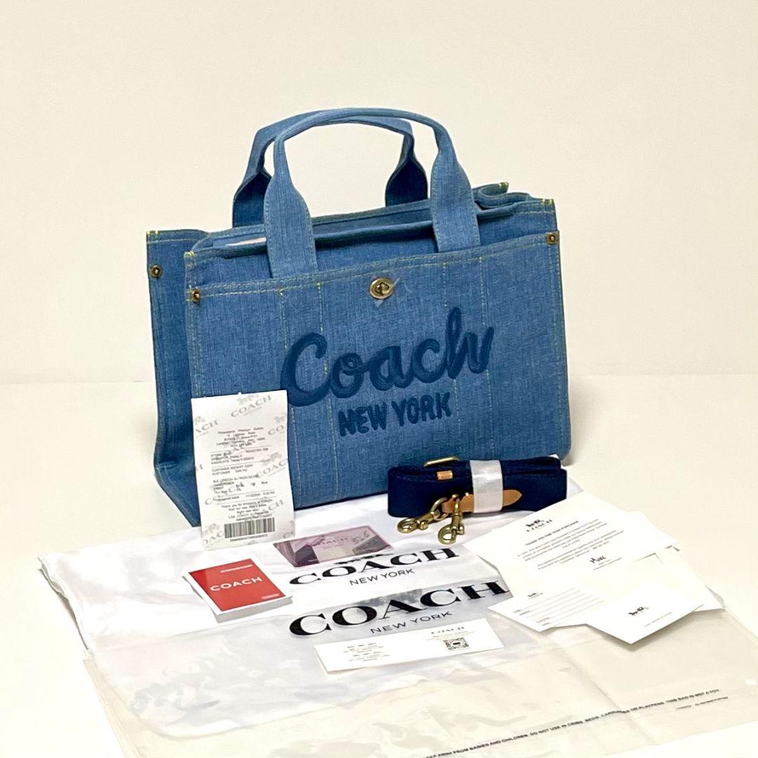 レディース　COACH デニム トートバッグ ショルダーバッグ CR657