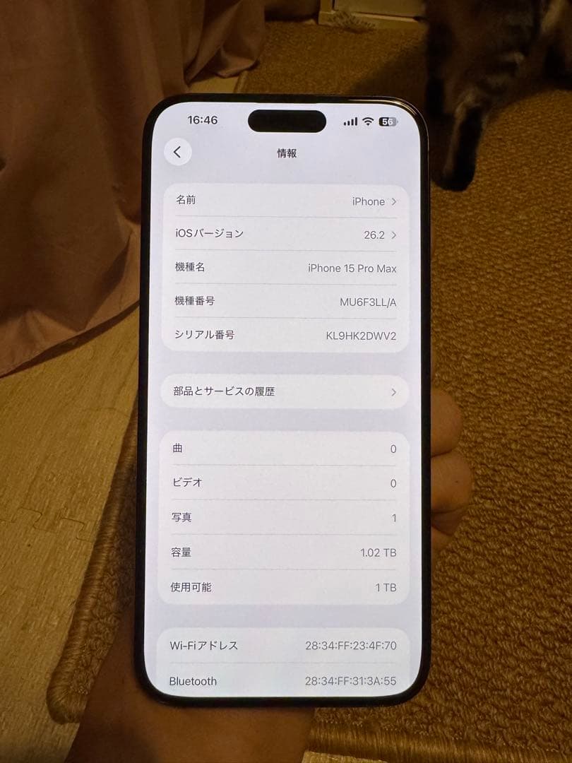 海外版iPhone 15 Pro Max 1TB,極美品,バッテリーは96％