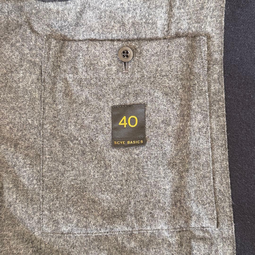 ScyeBasic ネイビー メンズダッフルコート フード付き【40】