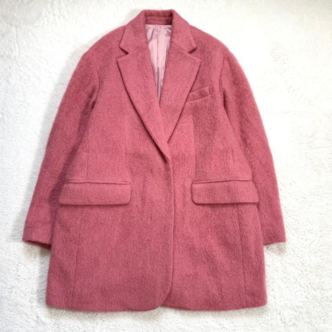 【美品】BEAUTY&YOUTH シャギービッグジャケット ピンク M