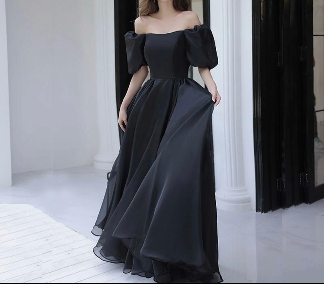 前撮り　ブラックパーティードレス