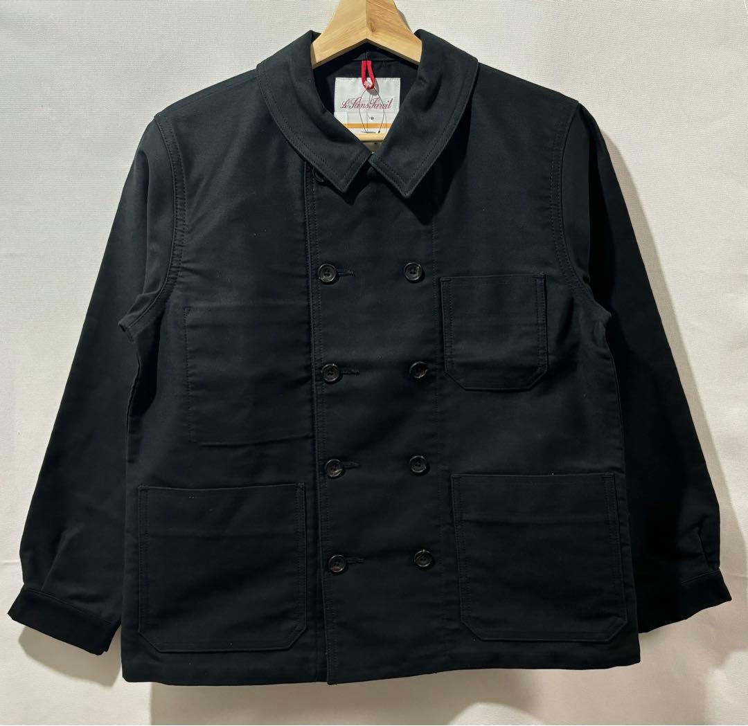 le sans pareil モールスキン ブラック ダブル カバーオール 36