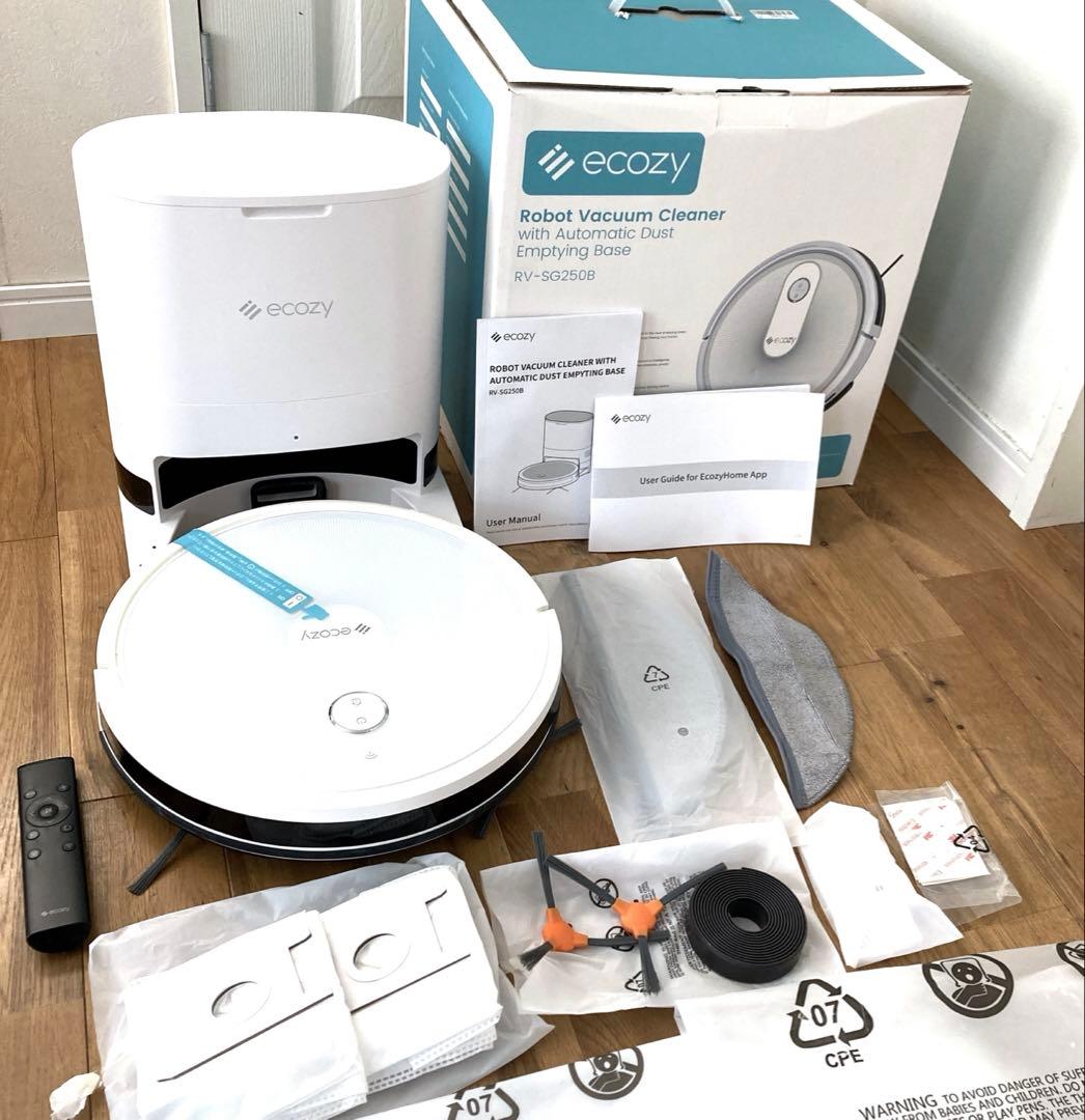 【美品】ecozy ロボット掃除機 RV-SG250B ステーション付　自動　箱