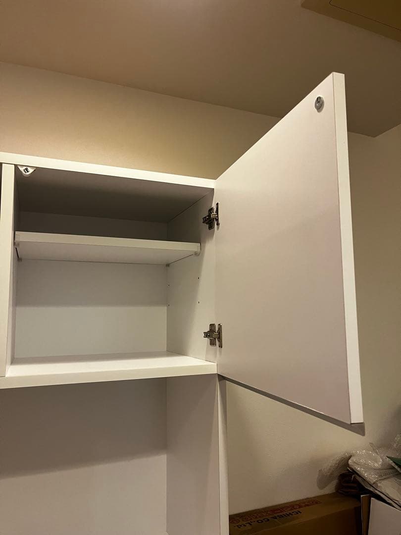 KAGUCOCO 鏡面ホワイト 食器棚・レンジ台　大川家具