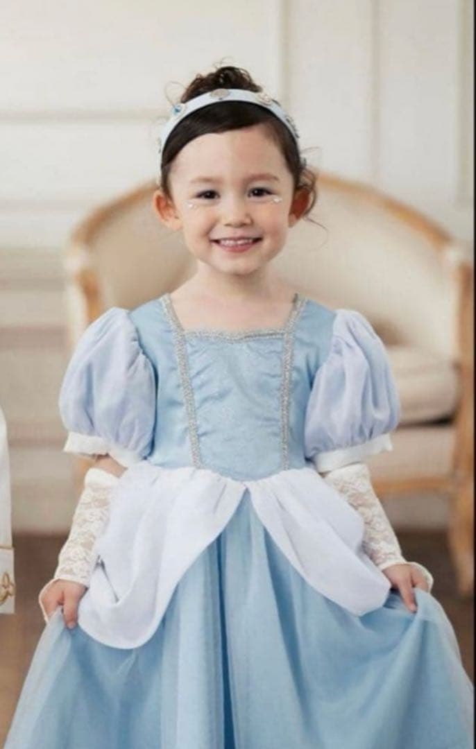 Cottoli シンデレラ 水色ドレス 100 靴17㎝カチューシャ