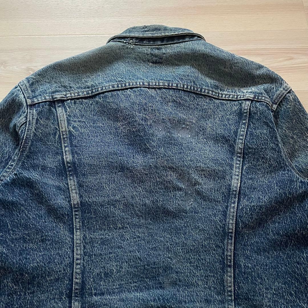 80s Lee 220-J Denim Jacket BORO 右綾 LARGE