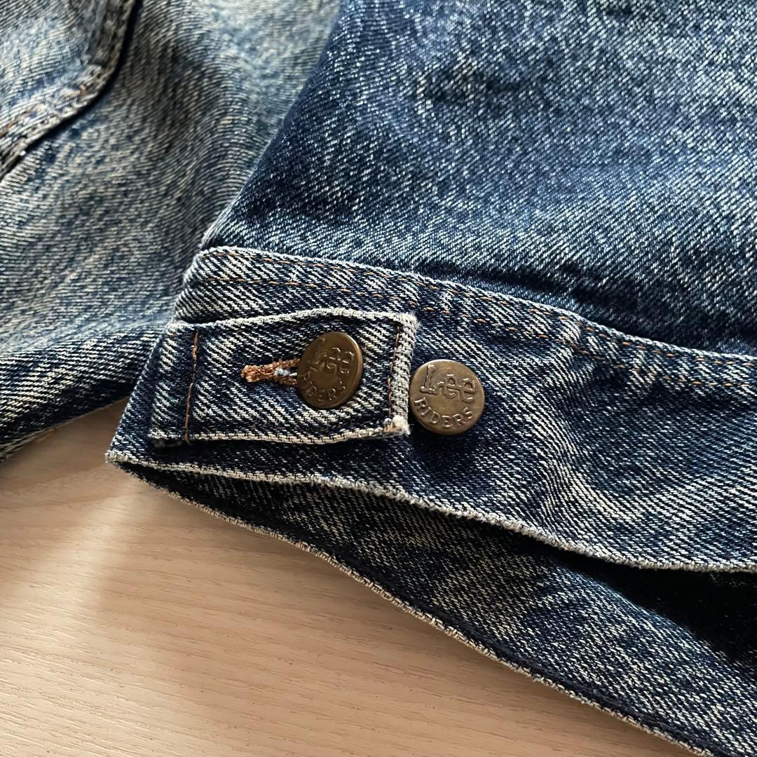 80s Lee 220-J Denim Jacket BORO 右綾 LARGE