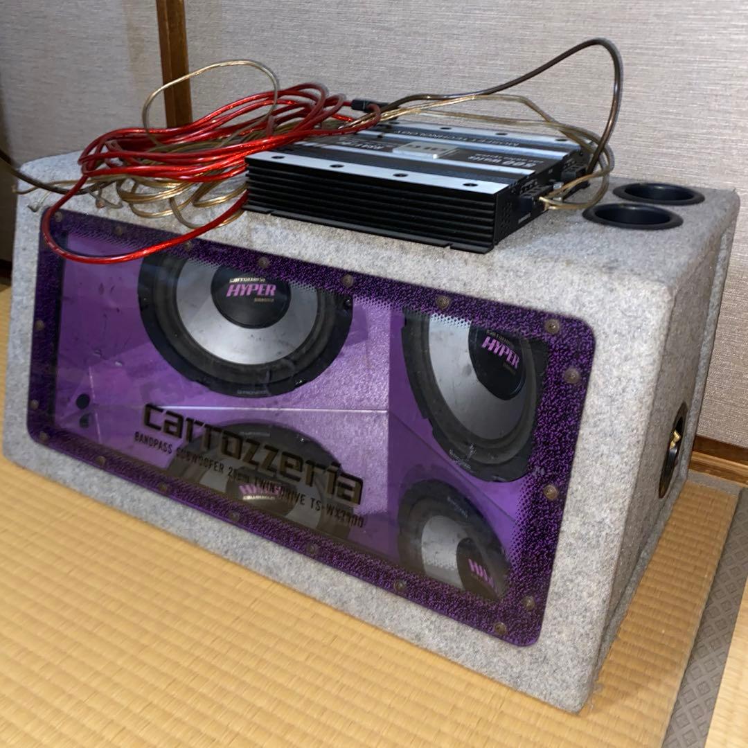 あひ　サブウーファー アンプ付 セルシオ外し 25cm2発 カロッツェリア