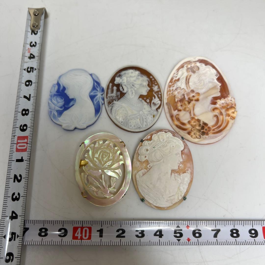 本シェルカメオ、ストーンカメオ上手物　タエチ　44g 東里8-0108☆2F