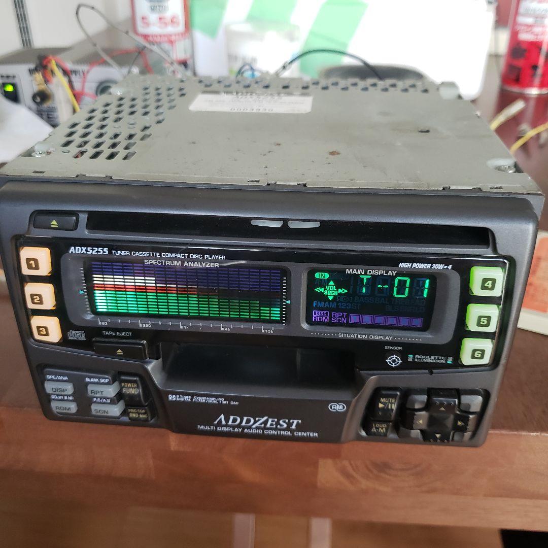 旧車 ADDZEST ADX5255 CD カセット　動作品　美品　メンテ済み